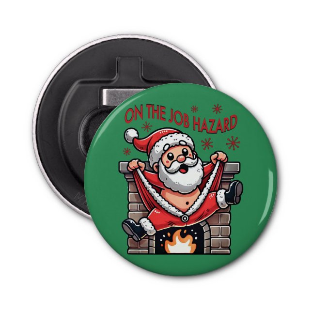 På  jultomten vid jobbet flasköppnare (Framsidan)