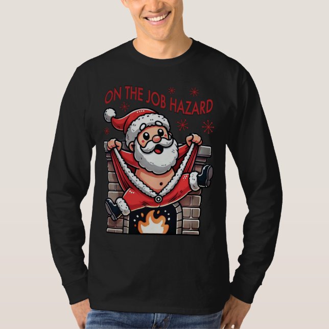 På  jultomten vid jobbet t shirt (Framsida)