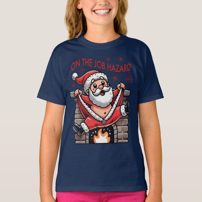 På  jultomten vid jobbet t shirt (Framsida)
