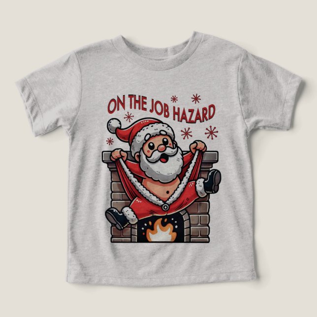 På  jultomten vid jobbet t shirt (Design Framsida)