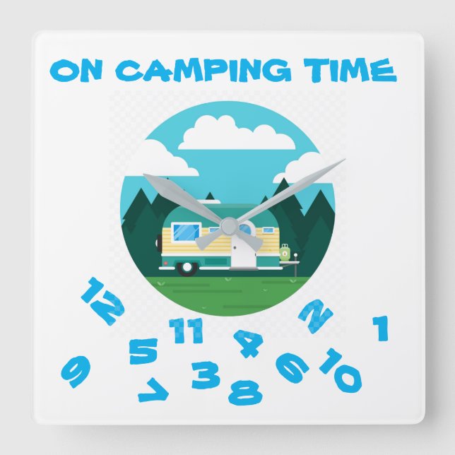 PÅ **KAMPTID** Akrylväggslås Fyrkantig Klocka (Framsida)