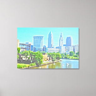 På Kanvastrycket CLE OH (Paint Effect) Canvastryck