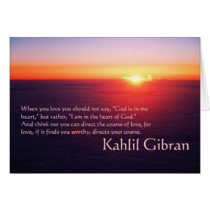 På kärlek - profeten av Kahlil Gibran OBS Kort
