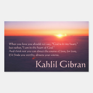 På kärlek - profeten av Kahlil Gibran Rektangulärt Klistermärke