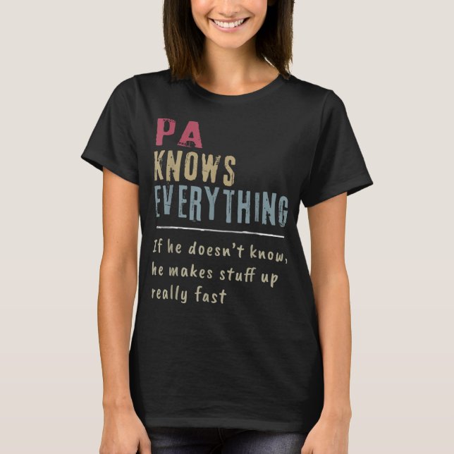 Pa Know All - Grandpa Gift T Shirt (Framsida)