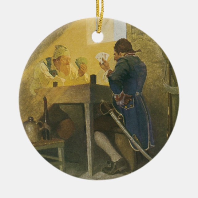 På kort i Clunys bur av NC Wyeth Julgransprydnad Keramik (Framsidan)