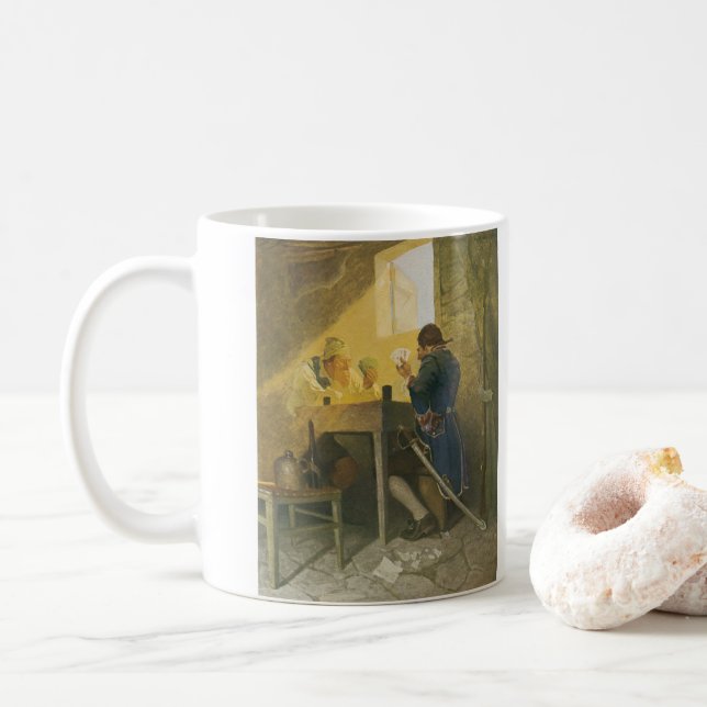 På kort i Clunys bur av NC Wyeth Kaffemugg (Med munk)