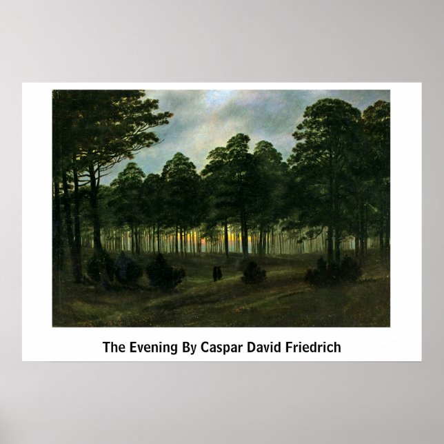 På kvällen av Caspar David Friedrich Poster (Framsidan)