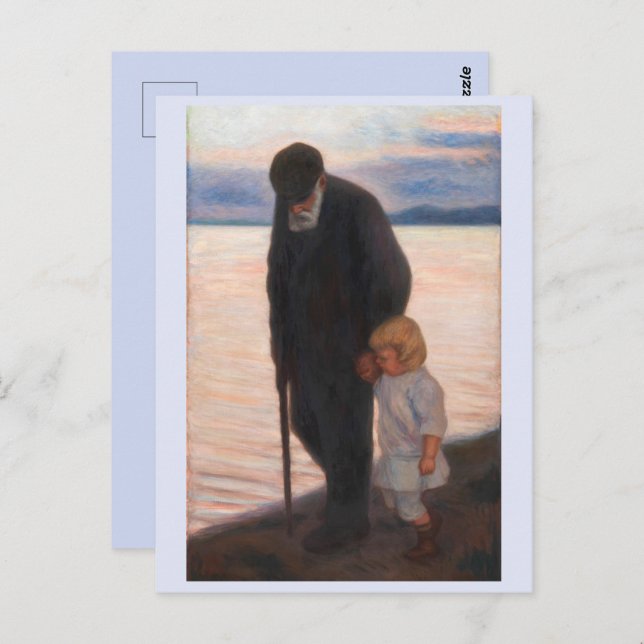 På kvällen, Hugo Simberg Vykort (Fram/baksida)