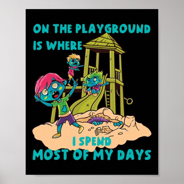 På lekplatsen Halloween Zombie Costume Poster (Framsidan)