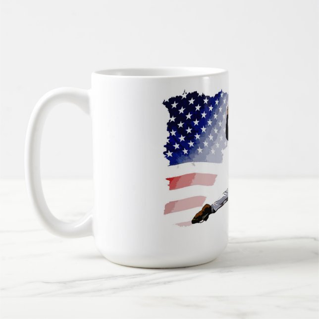 På ljudet - Baseball Pitcher och USA:s Flagga Kaffemugg (Vänster)