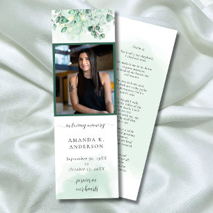 På Loving Memory Eucalyptus Greenery Bookmark Mini Visitkort