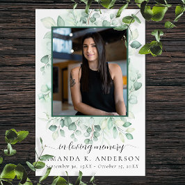 På Loving Memory Eucalyptus Greenery Services Poster