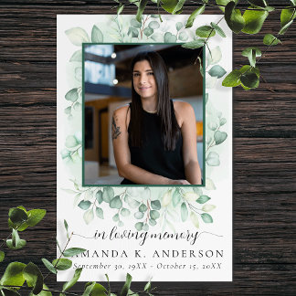 På Loving Memory Eucalyptus Greenery Services Poster