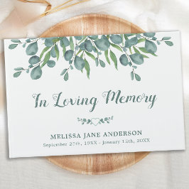 På Loving Memory Eucalyptus Memorial Funeral Gästböcker