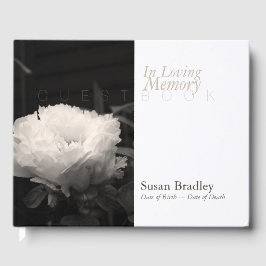 På Loving Memory Peony Funeral White Guest Bok