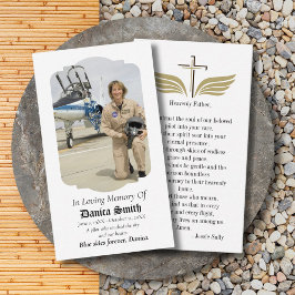 På Loving Memory Photo Funeral Memorial Prayer Visitkort