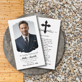 På Loving Memory Photo Funeral Memorial Prayer Visitkort