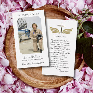 På Loving Memory Photo Funeral Memorial Prayer Visitkort