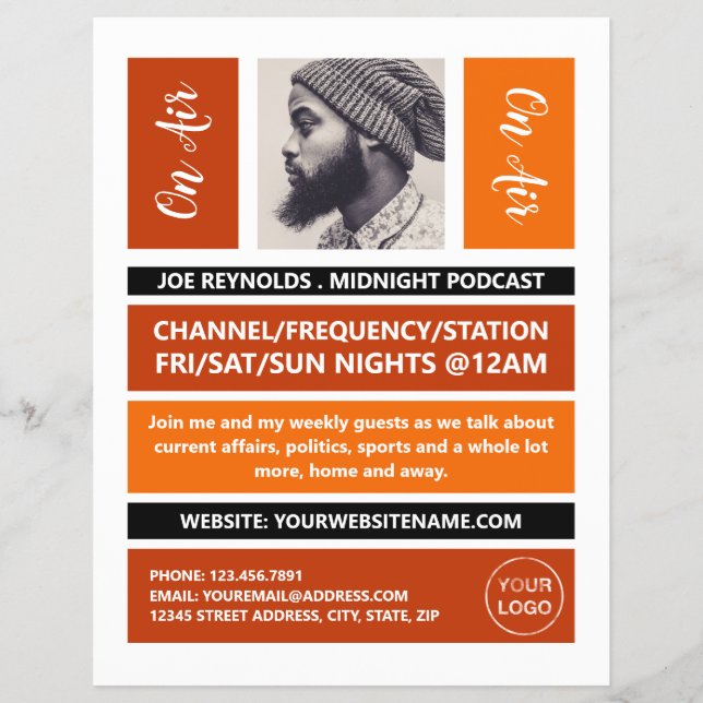 På Luft - Podcaster Photo - Retro Podcast Reklamblad (Framsidan)