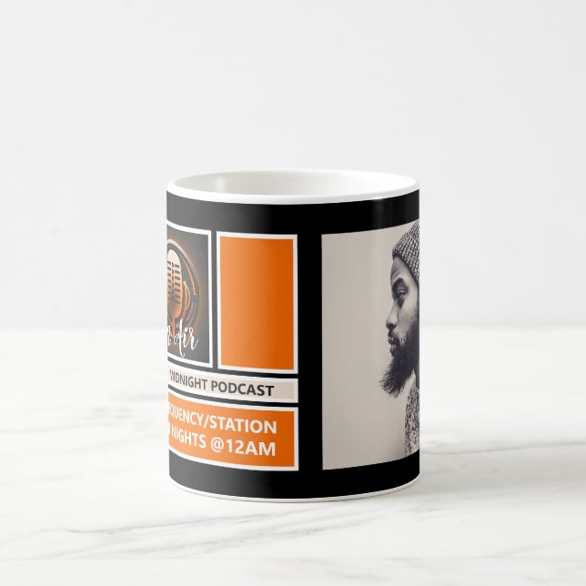 På luften Podcaster, Retro Podcast-reklam Kaffemugg (Center)