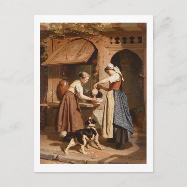 På mejeriet, 1866 (olja på panel) vykort (Framsida)