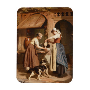 På mejerit 1866 (olja på panel) magnet