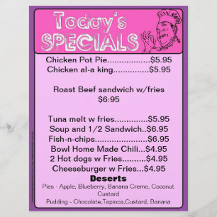 På menyn Specialer infogar du Restauranger Supplie