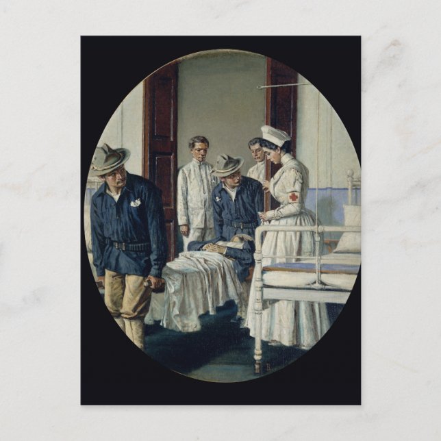 På militärsjukhus vykort (Framsida)