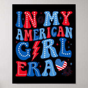 På min amerikanska Girl Era Retro 4:e juli Groovy Poster