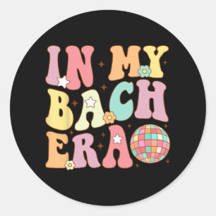 På min Bach Era Groovy Bride Squad Bridesmaid Bach Runt Klistermärke
