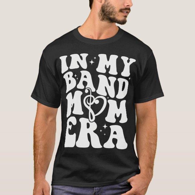 På min band Mamma Era Retro Groovy Funny T Shirt (Framsida)