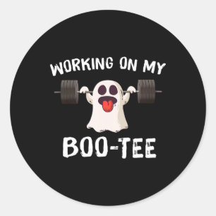 På min Boo Tee Halloween Dead Hiss Ghost Gymyvikt Runt Klistermärke