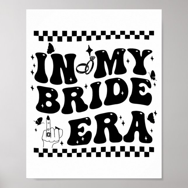 På min Bride Era Groovy Bride Bachelorette Party B Poster (Framsidan)
