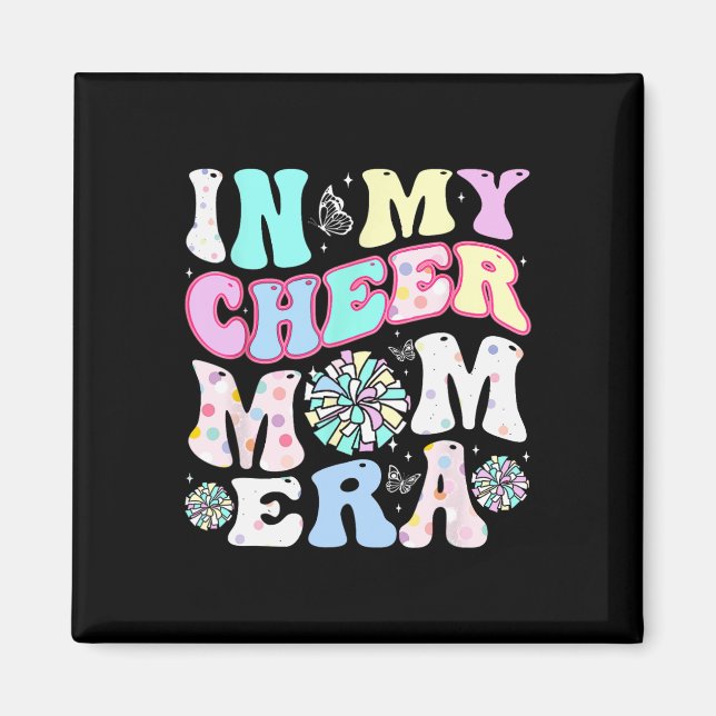 På min Cheer Mamma Era Funny Cheerlead Mor Da Magnet (Framsidan)