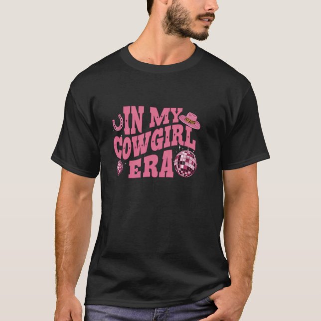 På min Cowgirl Era Groovy Cute Western Rodeo Cowgi T Shirt (Framsida)