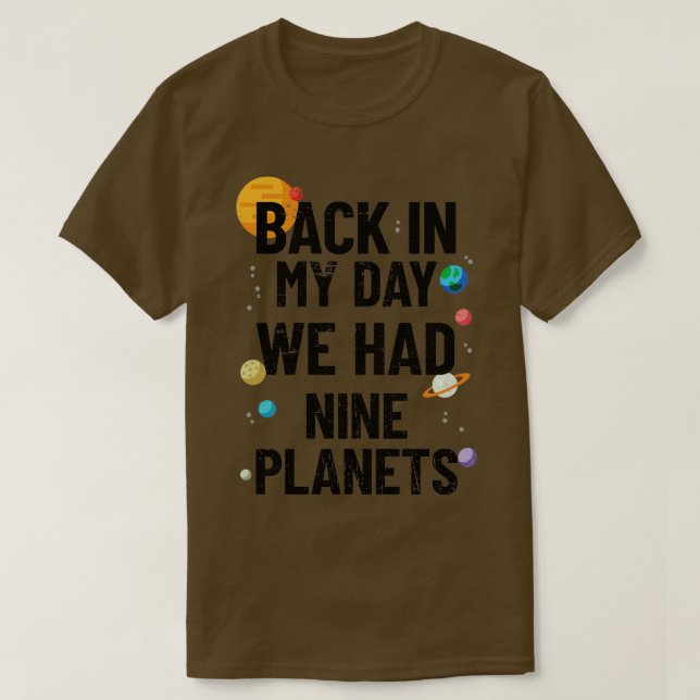 På min dag hade vi nio planeter astronomi (2) t shirt (Design framsida)