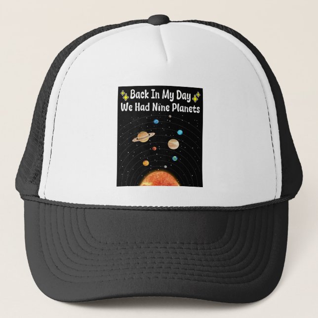 På min dag hade vi nio planeter-pluastronomi keps (Framsida)