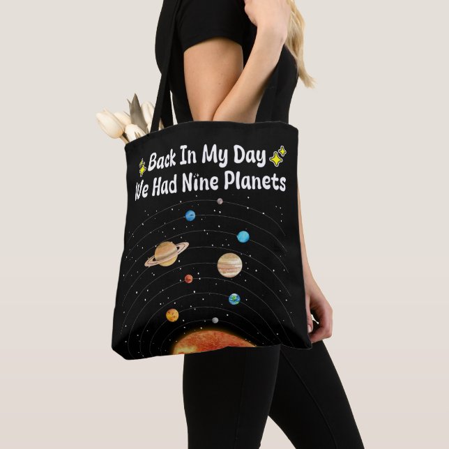 På min dag hade vi nio planeter-pluastronomi tygkasse (Närbild)
