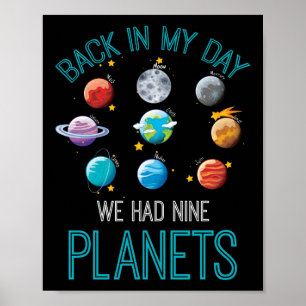 På min dag hade vi nio planeter solsystem poster