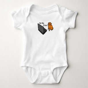 På Min Dator Rolig Dator Orange Katt Meme T Shirt