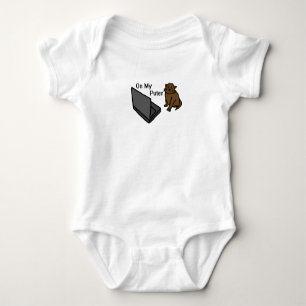 På Min Dator Roligt Dator Brunt Katt Meme T Shirt