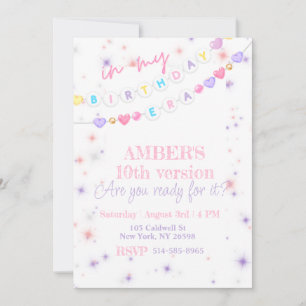 På min födelsedag Era Girly Pastel Birthday Inbjudningar