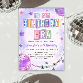 På min födelsedag vid Era-Lila Disco Birthday Inbjudningar
