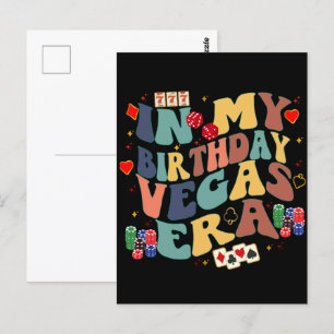 På Min Födelsedags Vegas Era Semestergrej Resa Par Vykort