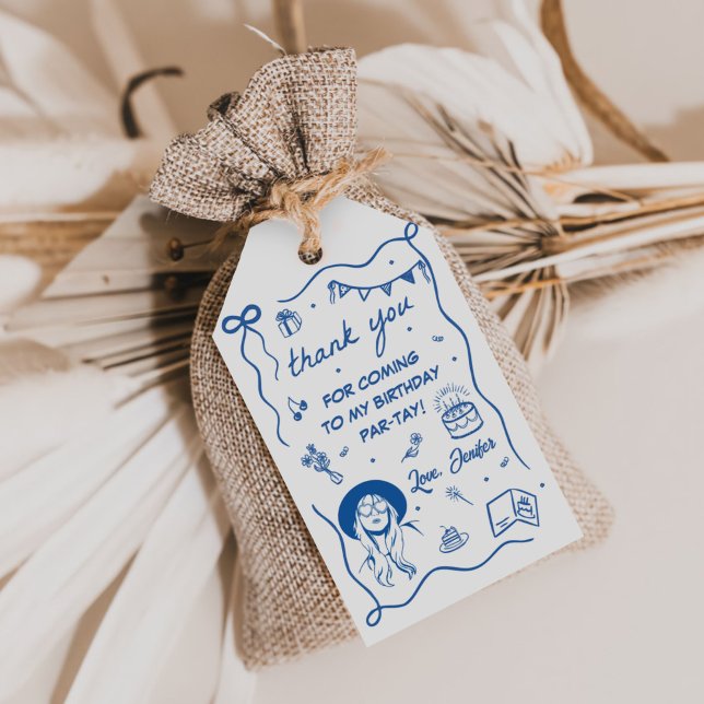 På min födelsedagsdag: Retro Birthday Presentetikett (Skapare uppladdad)