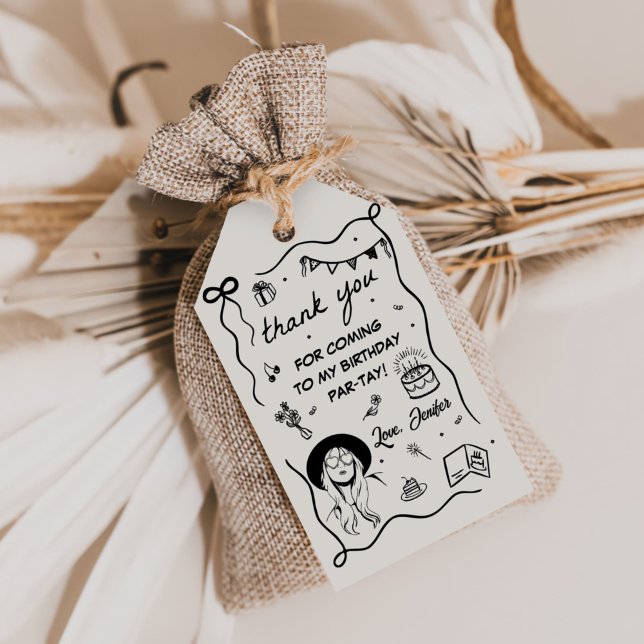 På min födelsedagsdag: Retro Birthday Presentetikett (Skapare uppladdad)