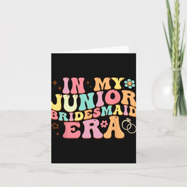 På min Junior Bridesmaid Era Groovy Bride Bröllop  Kort (Framsida)