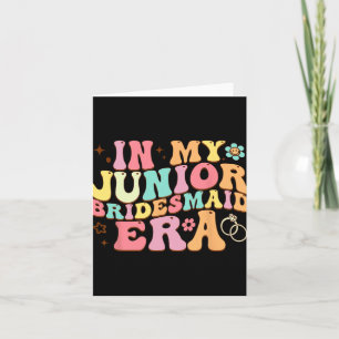 På min Junior Bridesmaid Era Groovy Bride Bröllop Kort