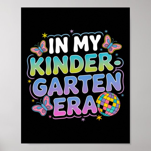 På min Kindergarten Era Groovy Back to school Teac Poster (Framsidan)
